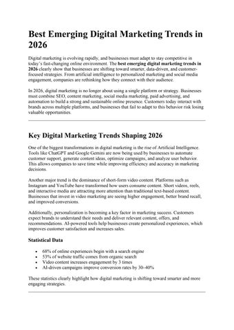 Best Emerging Digital Marketing Trends in 2026