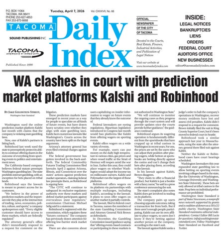 Tacoma Daily Index, April 07, 2026