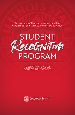 Finance, Insurance and Law & Katie School of Ins. and Risk Mgt Student Recognition Program 2026