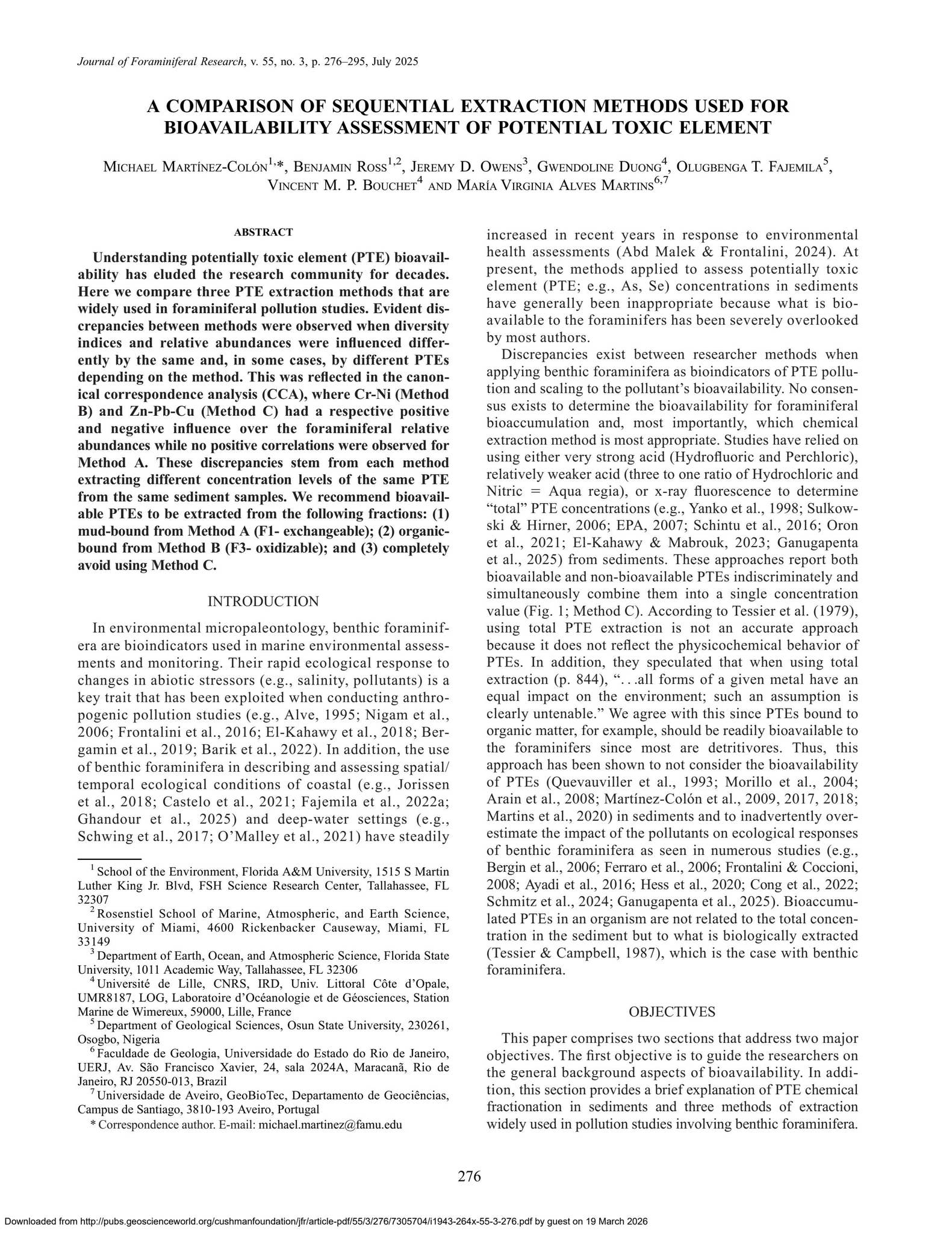 A COMPARISON OF SEQUENTIAL EXTRACTION METHODS by Puerto Rico Sea Grant ...