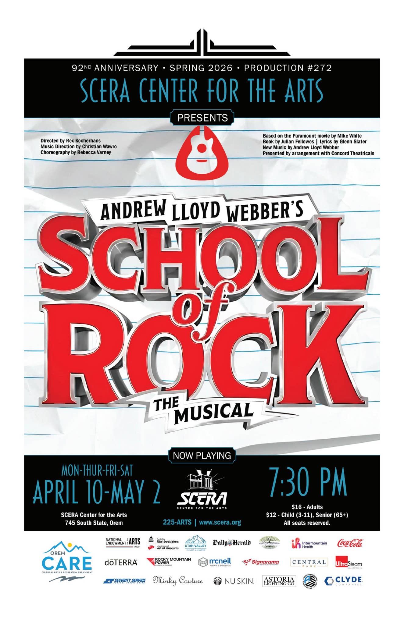 Shakespeare Rocks Program Cover Digital playbill: SCHOOL OF ROCK THE MUSICAL by SCERA - Issuu