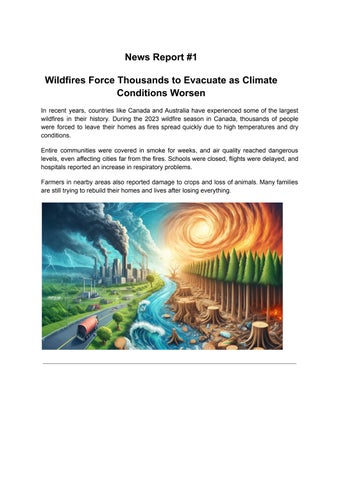 News Report. Effects