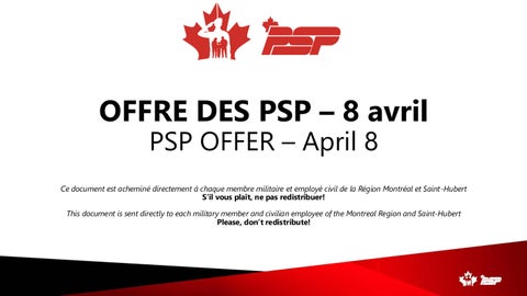 Offre des PSP - PSP Offer 