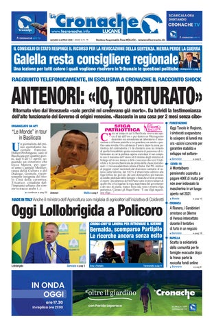 Cronache del 9 aprile 2026