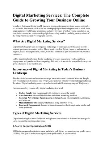 DIGITAL MARKETING SERVICES 