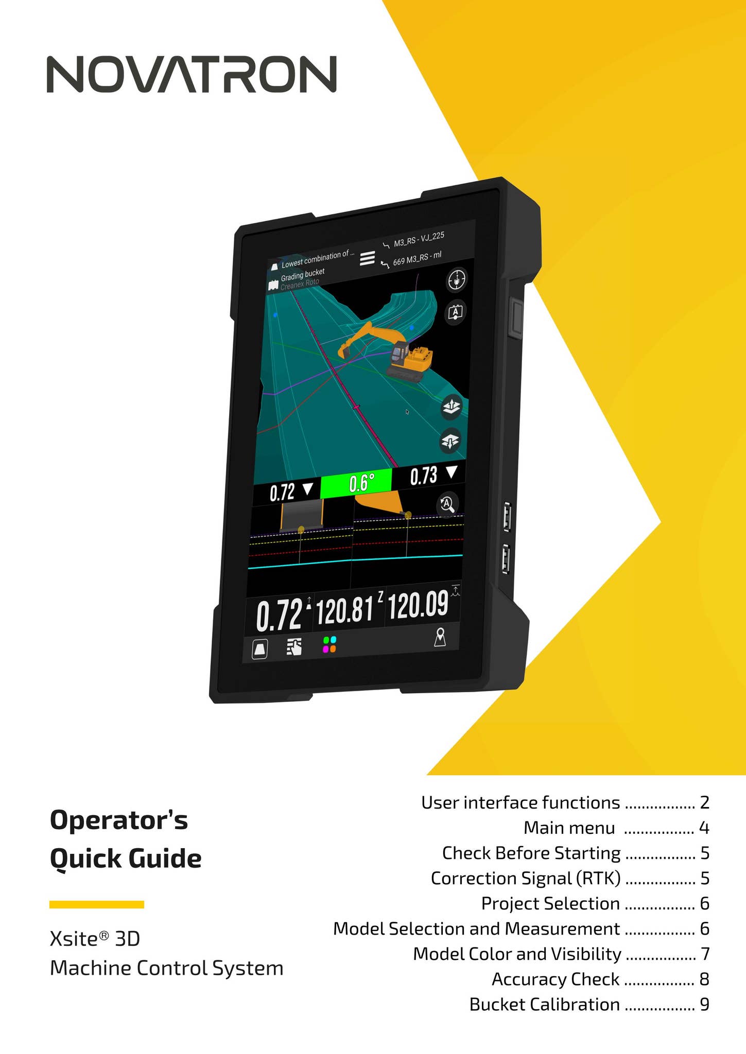 Novatron Machine Control Operators Quick Guide - Xsite 3D by Novatron - Xsite® Machine Control ...