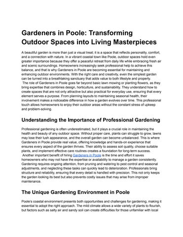 Gardeners in Poole