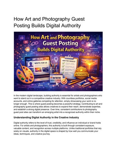 How Art and Photography Guest Posting Builds Digital Authority