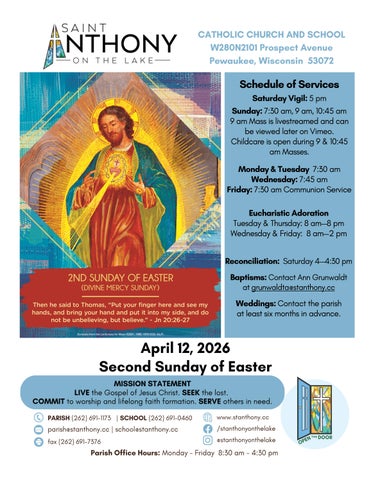 St. Anthony on the Lake Bulletin April 12, 2026