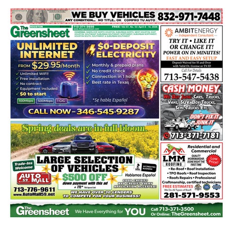 The 4-8-2026 Edition of The Greensheet Houston