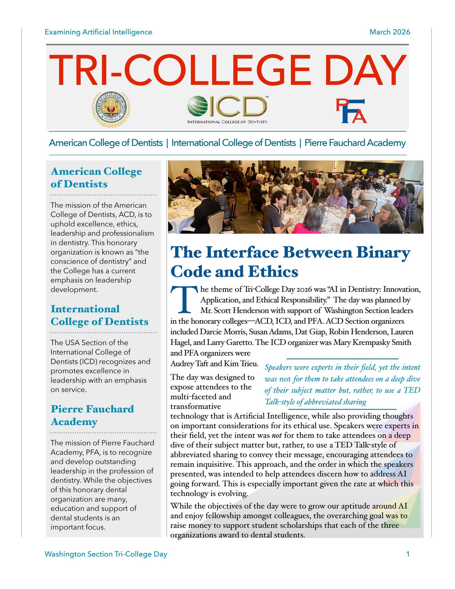 Tri-College Day Newsletter 2026 by American College of Dentists - Issuu
