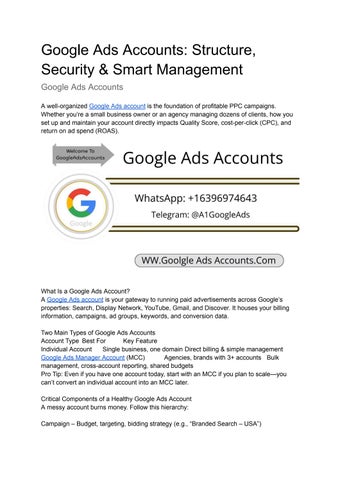Google Ads Accounts_ Structure, Security & Smart Management