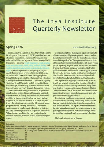 Inya Institute Spring 2026 Newsletter
