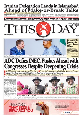 SATURDAY 11TH  APRIL 2026