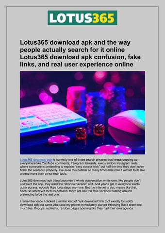 Lotus365 download apk and the way people actually search for it online