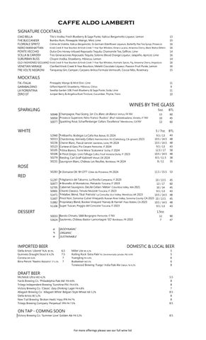 Caffe Aldo Lamberti - Drink List
