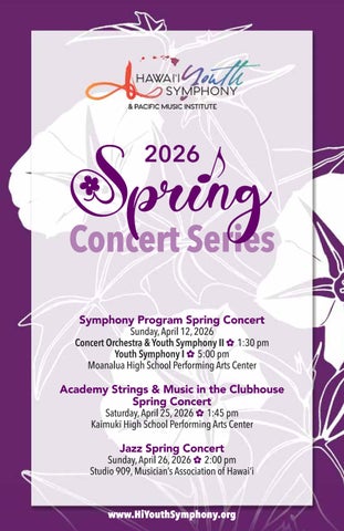 2026 Spring Concert Series & Senior Bios