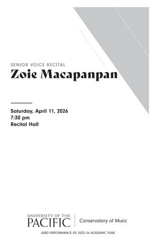 Senior Voice Recital Zoie Macapanpan 4-12-2026
