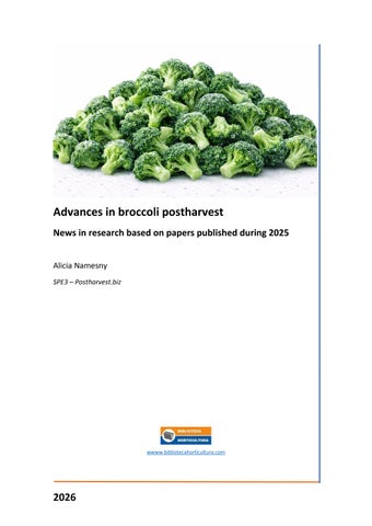 Advances in broccoli postharvest 