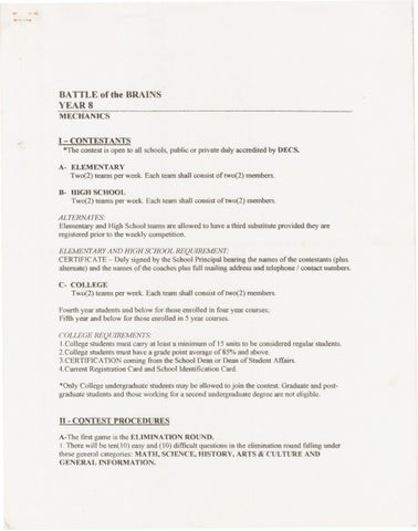 2000 battle of the brains mechanics