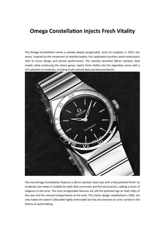 Omega Constellation Injects Fresh Vitality
