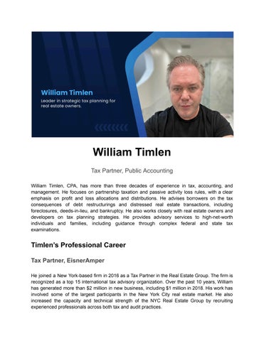 Biography of William Timlen