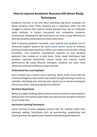How to Improve Academic Success with Smart Study Techniques