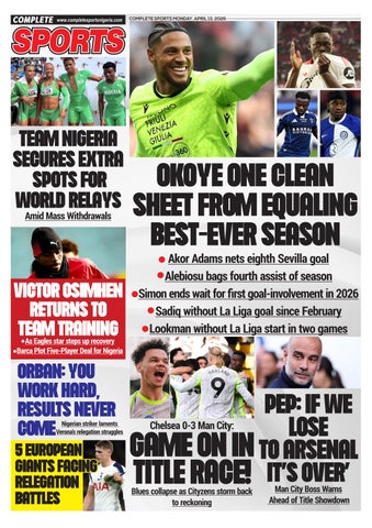 COMPLETE SPORTS - MONDAY, APRIL 13, 2026