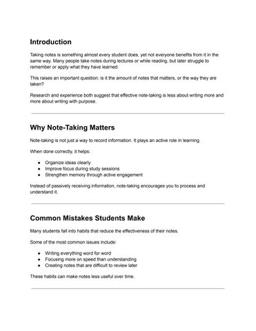 How Better Note-Taking Can Improve Learning and Retention