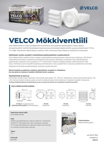 Velco Mökkiventtiili Tuotekortti