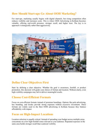 Learn why start-ups should approach for OOH Advertisement