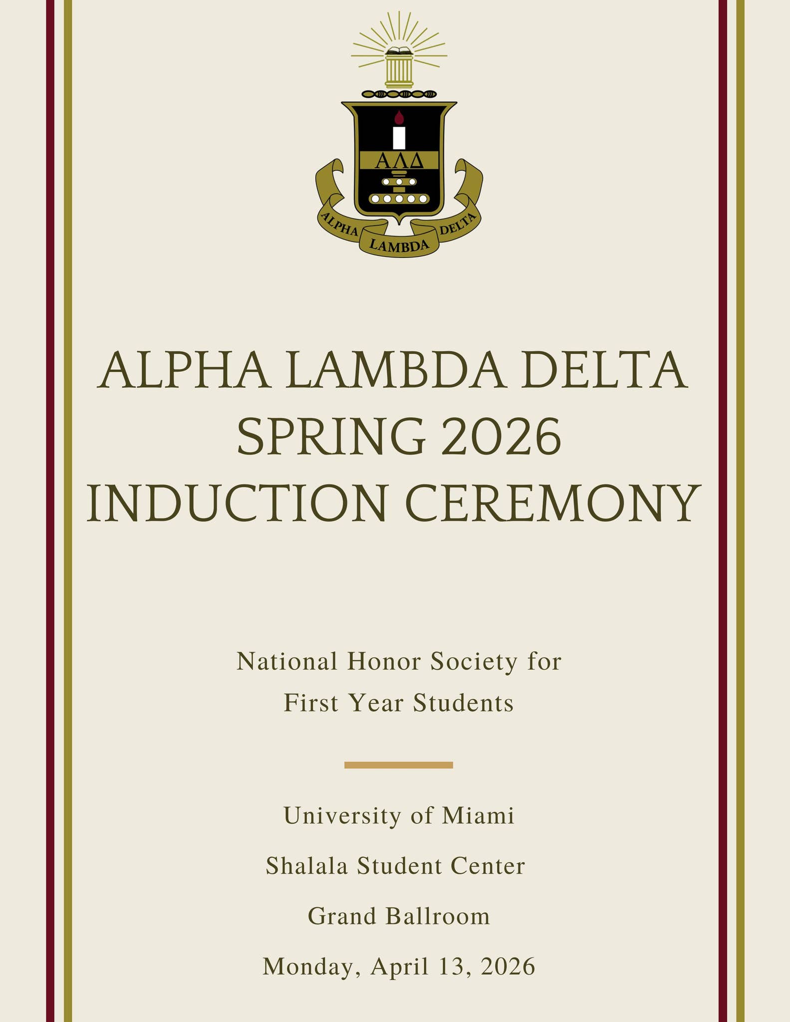 Alpha Lambda Delta Induction Spring 2026 by umiami_ald - Issuu