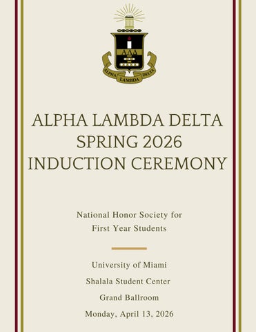 Alpha Lambda Delta Induction Spring 2026