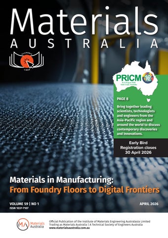 Materials Australia Magazine | April 2026 | Volume 59 | No 1