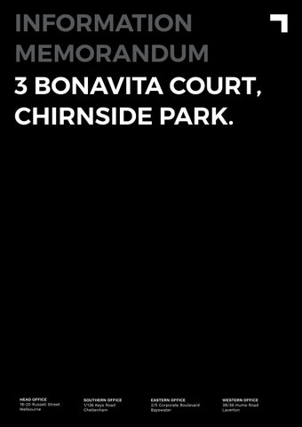Information Memorandum - 3 Bonavita Court, Chirnside Park