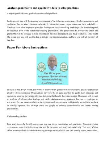 Analyze quantitative and qualitative data to solve problems by Dr Jack ...