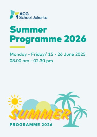 ACG School Jakarta - Summer Programme Handbook - 2026