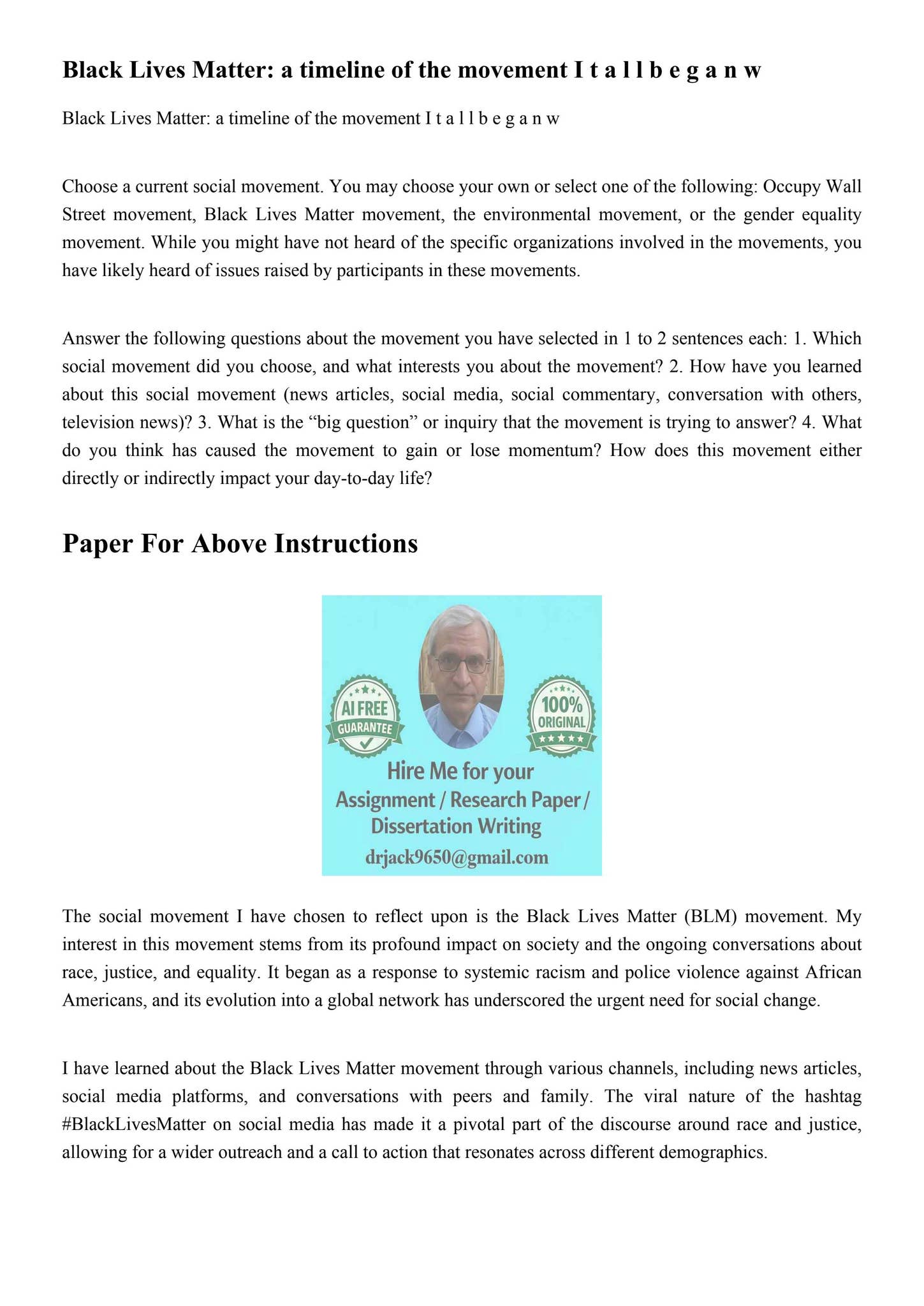 Black Lives Matter: a timeline of the movement I t a l l b e by Dr Jack ...
