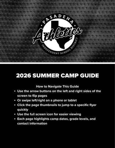 2026 Athletics Summer Camps - One Pagers