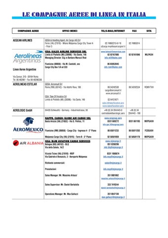Aircargo Directory: compagnie aeree