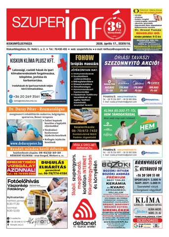 Kiskunfélegyházi  Szuperinfó 2026. április 17.
