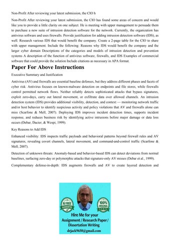 Non-Profit After reviewing your latest submission, the CIO h