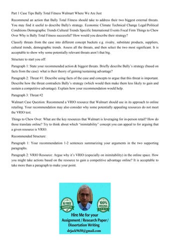 Part 1 Case Tips Bally Total Fitness Walmart Where We Are Ju