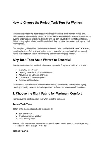 Perfect Tank Tops for Women