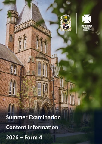 Middle School Summer Examination Content Information 2026 - Form 4