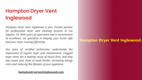 Dryer vent cleaning Inglewood CA