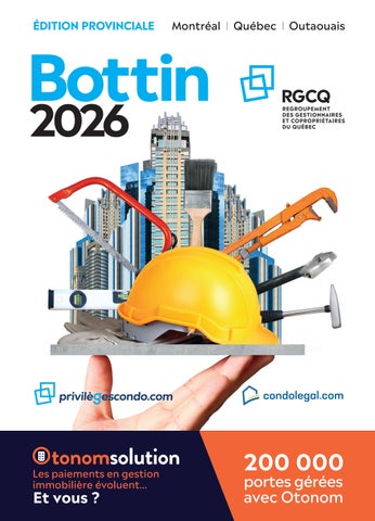 Bottin des fournisseurs RGCQ - 2026