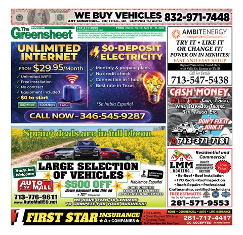 The 4-15-2026 Edition of The Greensheet Houston
