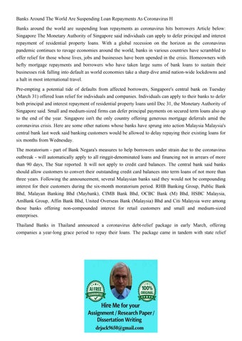 Banks Around The World Are Suspending Loan Repayments As Cor