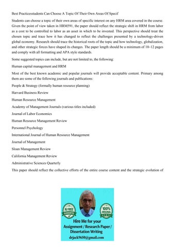 Best Practicesstudents Can Choose A Topic Of Their Own Areas